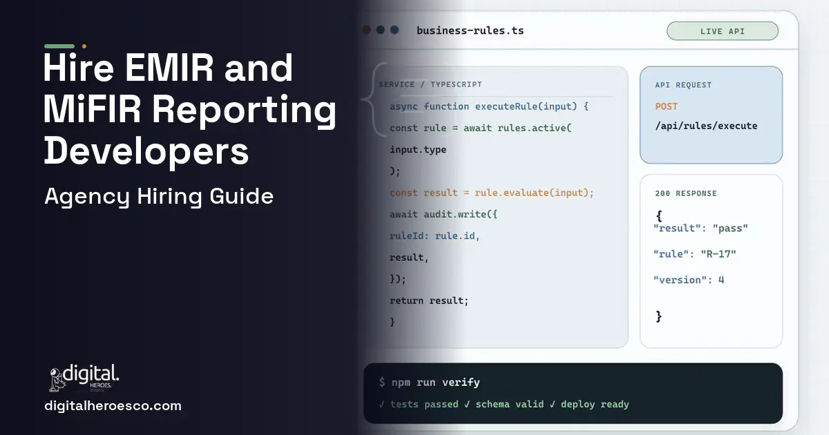 Custom Software Development code editor and API illustration for Regulatory Transaction Reporting Software.