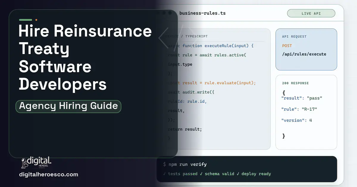 Custom Software Development code editor and API illustration for Reinsurance Treaty Management Software.