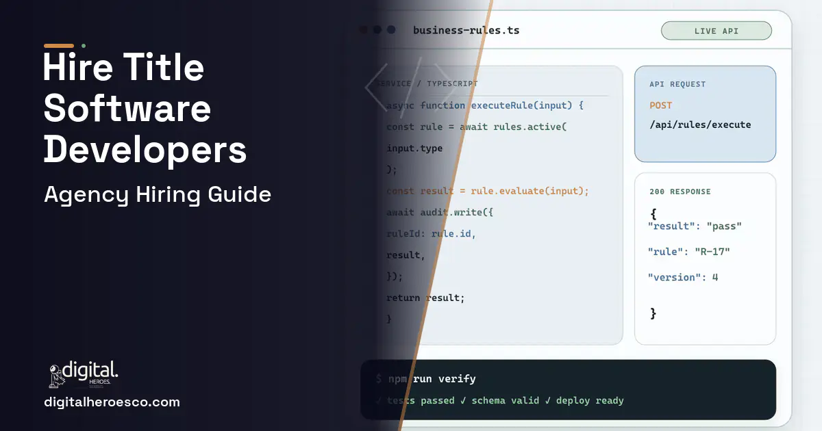 Custom Software Development code editor and API illustration for Title Company Software.