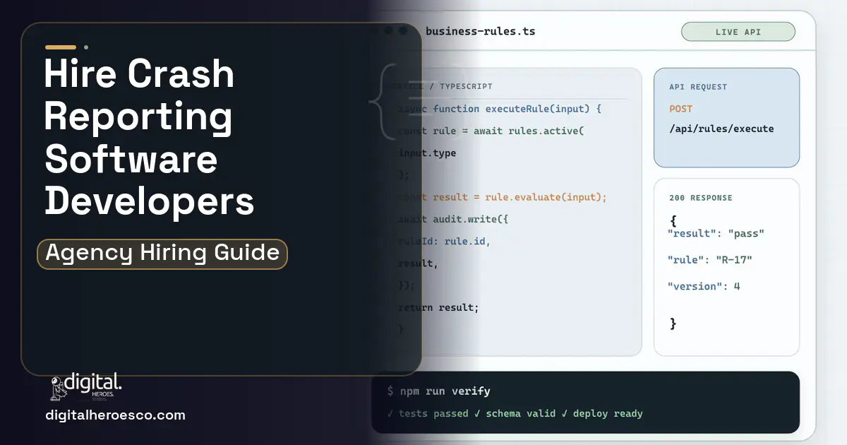 Custom Software Development code editor and API illustration for Traffic Crash Reporting Software.