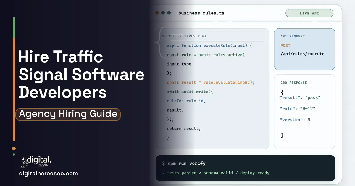 Custom Software Development code editor and API illustration for Traffic Signal Management Software.
