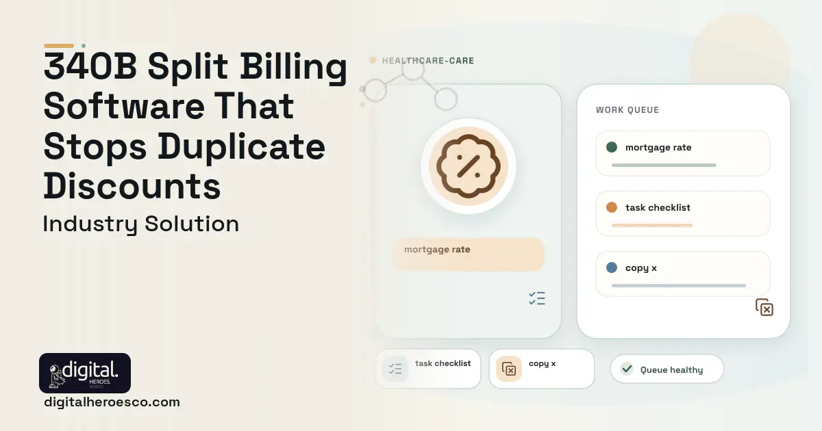 340b Compliance software visual showing mortgage rate, task checklist, and copy x.