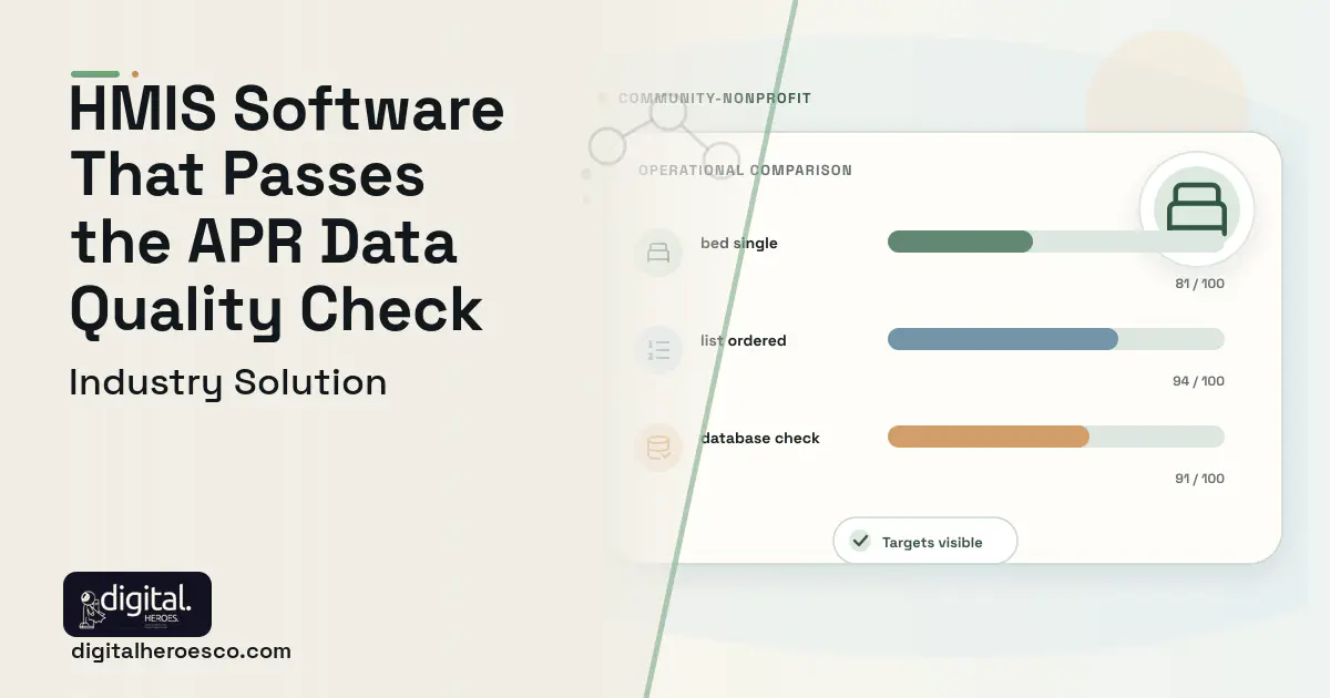 Homeless Services Hmis software visual showing bed single, list ordered, and database check.