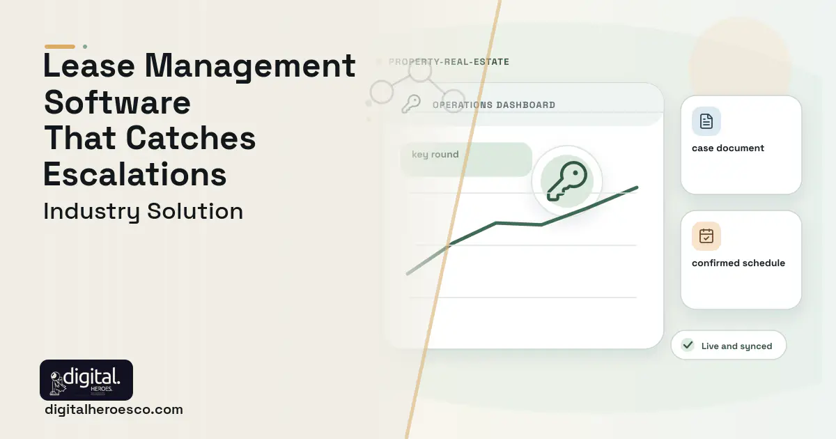Lease Management software visual showing key round, case document, and confirmed schedule.