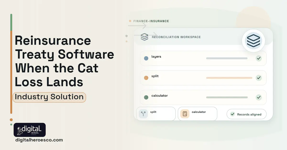 Reinsurance Treaty Management software visual showing layers, split, and calculator.
