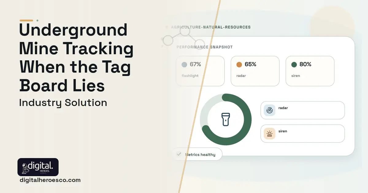 Underground Mine Personnel Tracking software visual showing flashlight, radar, and siren.