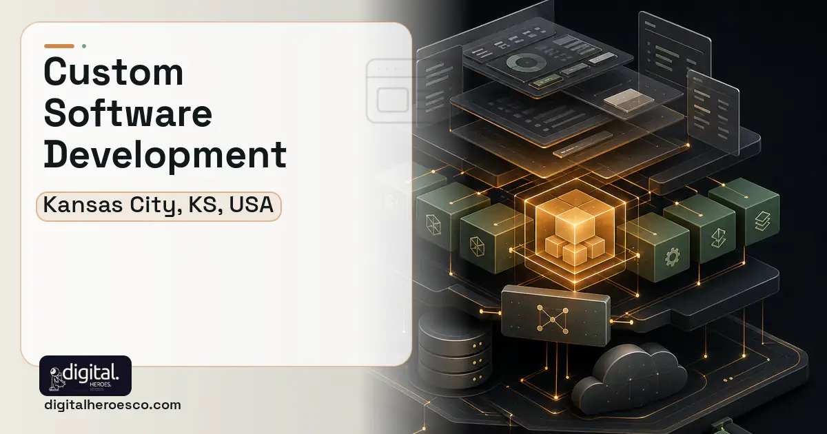 Custom Software Development product interface illustration for Kansas City, KS, USA.