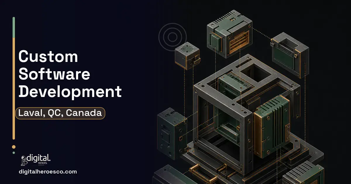 Custom Software Development software overview illustration for Laval, QC, Canada.