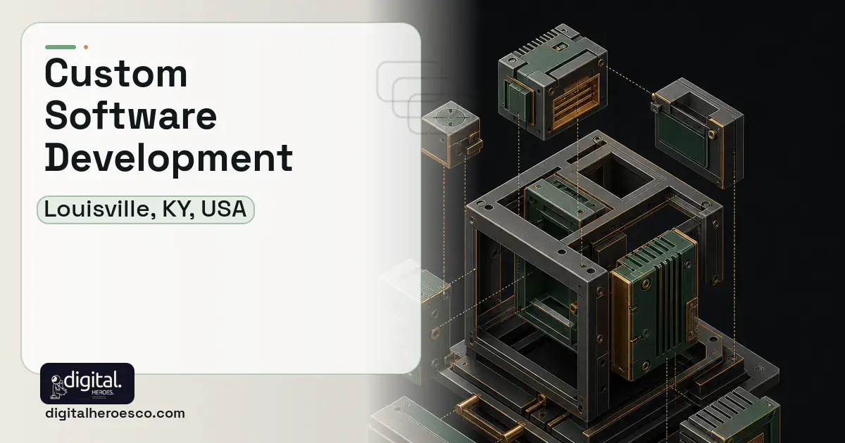 Custom Software Development software overview illustration for Louisville, KY, USA.