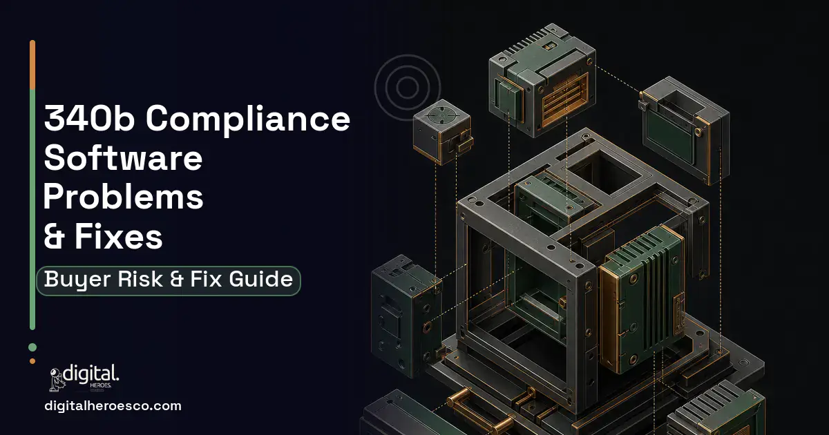 340b Compliance Software software overview illustration showing common problems and fixes.