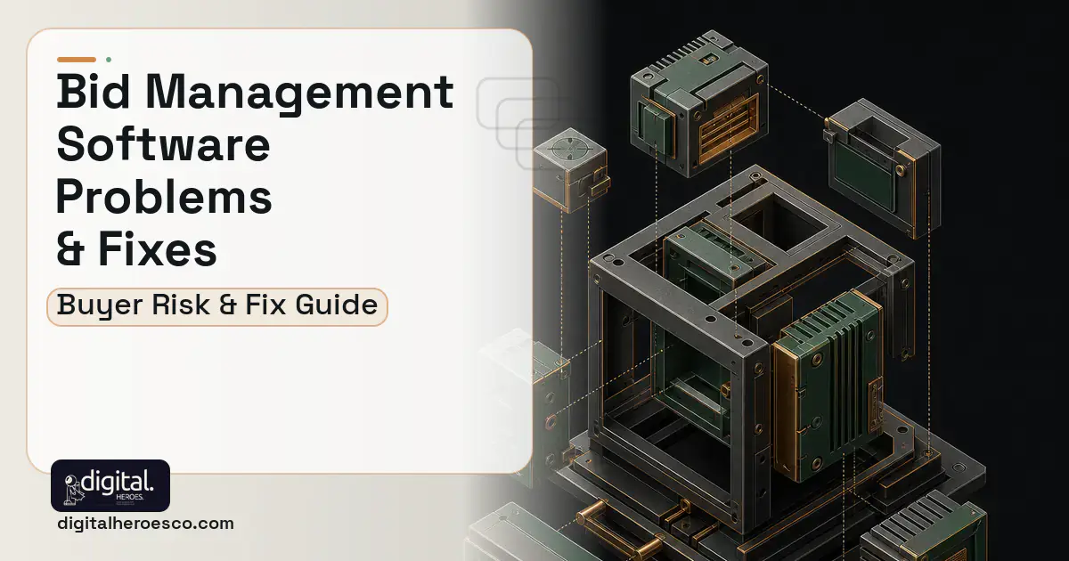 BID Management Software software overview illustration showing common problems and fixes.