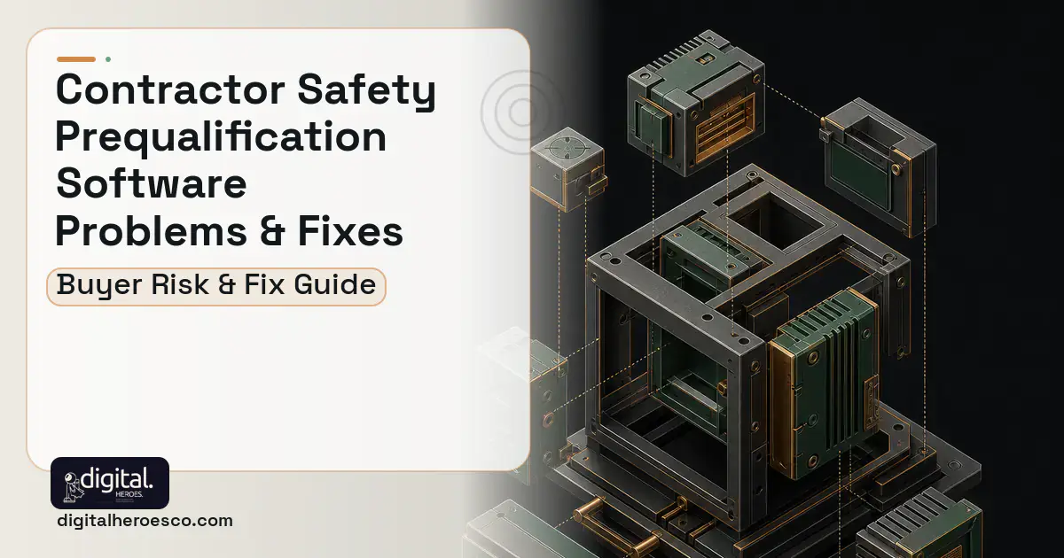 Contractor Safety Prequalification Software software overview illustration showing common problems and fixes.