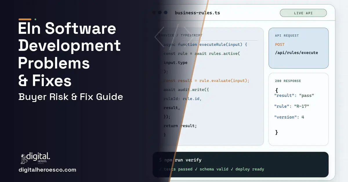 ELN Software Development code editor and API illustration showing common problems and fixes.