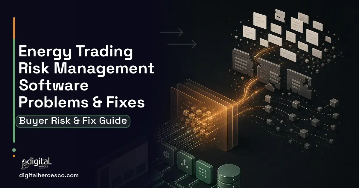 Energy Trading Risk Management Software workflow illustration showing common problems and fixes.