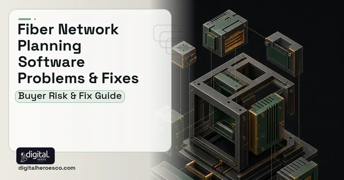 Fiber Network Planning Software software overview illustration showing common problems and fixes.