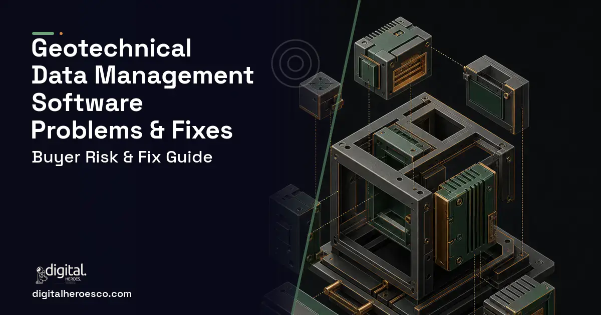Geotechnical Data Management Software software overview illustration showing common problems and fixes.
