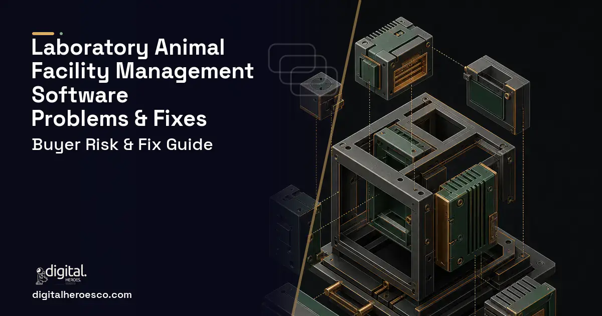 Laboratory Animal Facility Management Software software overview illustration showing common problems and fixes.
