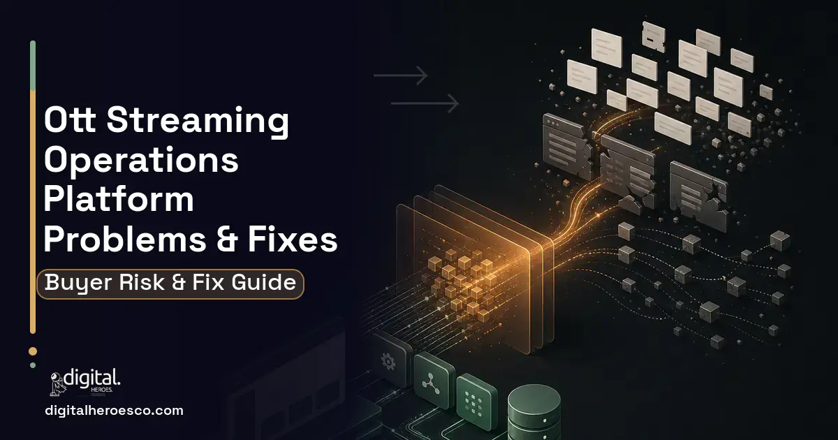 OTT Streaming Operations Platform workflow illustration showing common problems and fixes.