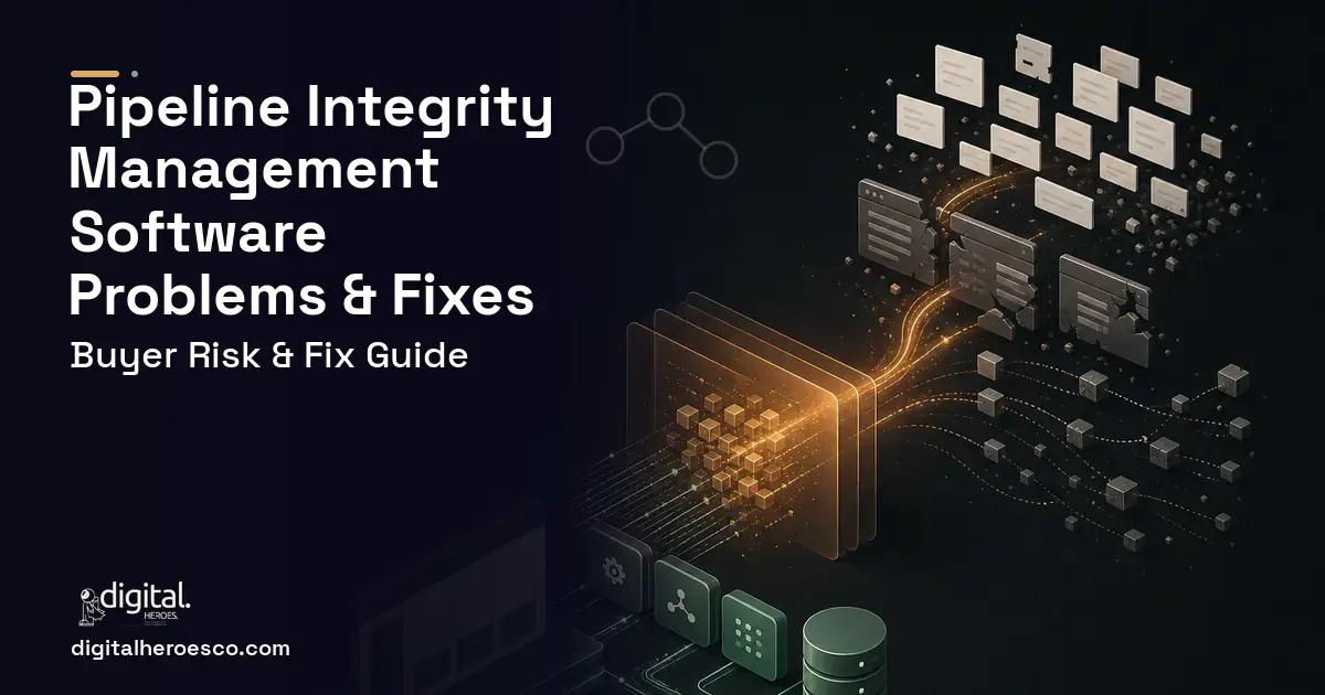 Pipeline Integrity Management Software workflow illustration showing common problems and fixes.