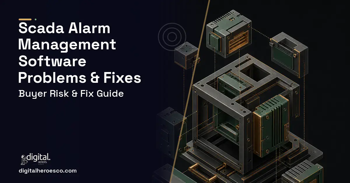Scada Alarm Management Software software overview illustration showing common problems and fixes.