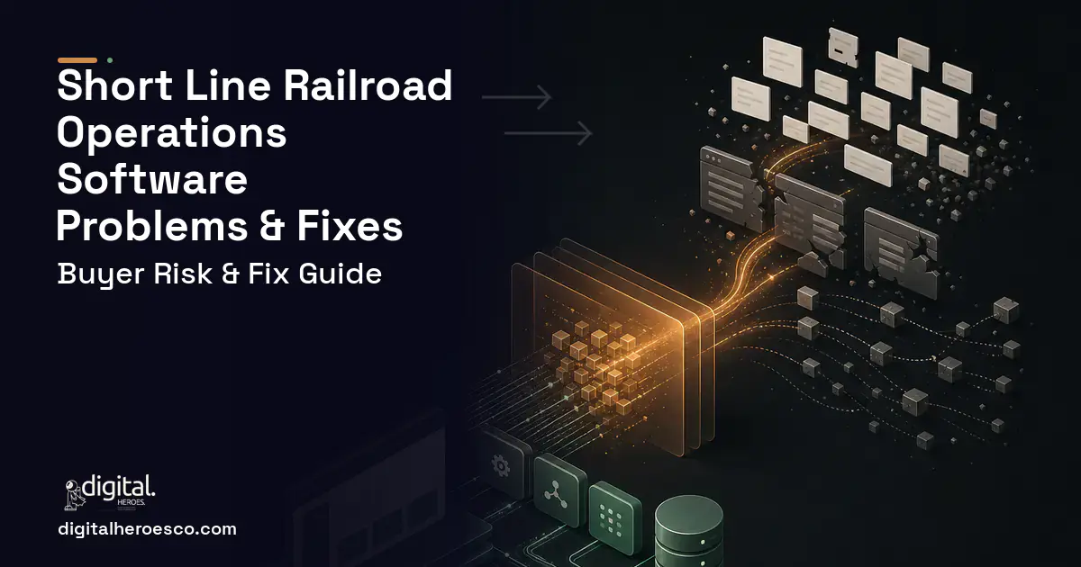 Short Line Railroad Operations Software workflow illustration showing common problems and fixes.