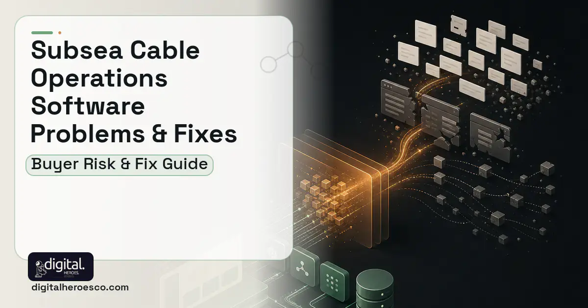 Subsea Cable Operations Software workflow illustration showing common problems and fixes.