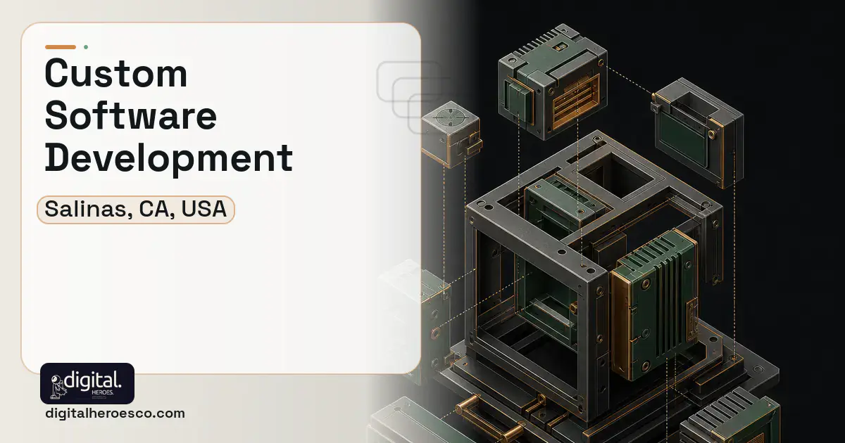 Custom Software Development software overview illustration for Salinas, CA, USA.