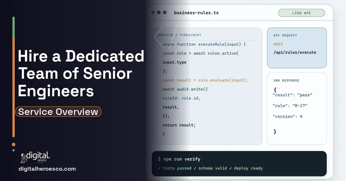 Custom Software Development code editor and API illustration for Hire Dedicated Development Team.