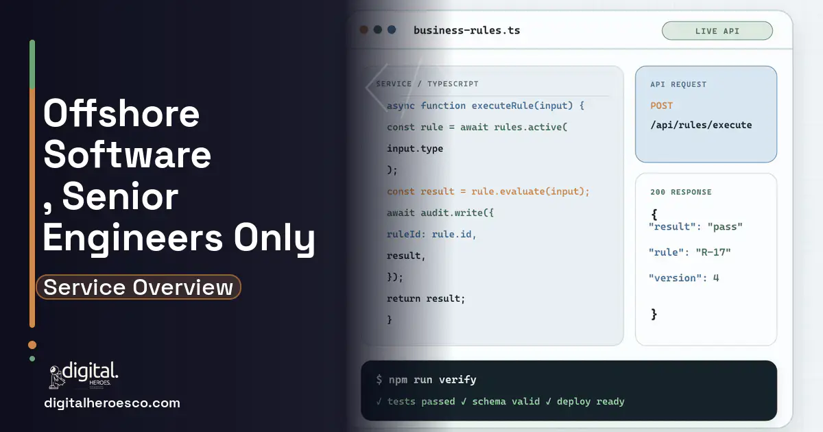 Custom Software Development code editor and API illustration for Offshore Software Development.