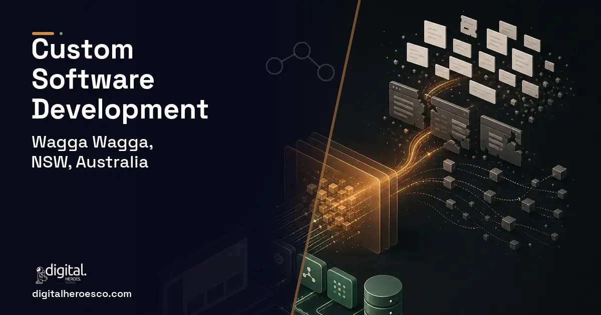 Custom Software Development workflow illustration for Wagga Wagga, NSW, Australia.