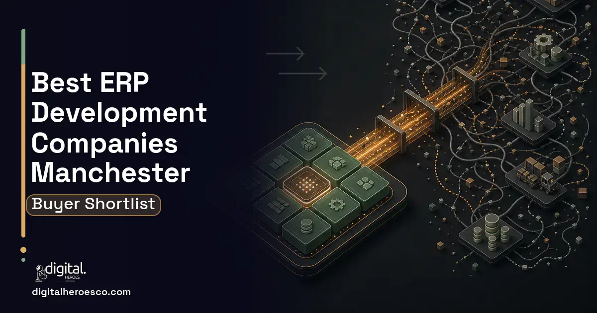 ERP Development workflow illustration for The Best ERP Software Development Companies in Manchester, England 2026.