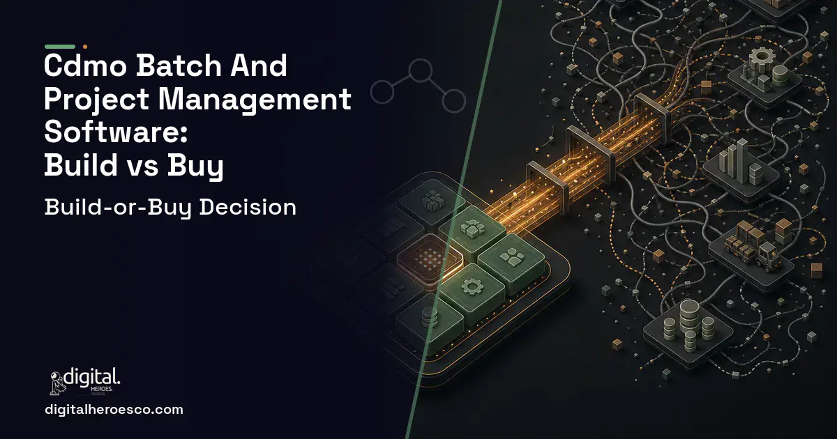 ERP Development workflow illustration for Cdmo Batch AND Project Management Software Build vs Buy Guide.