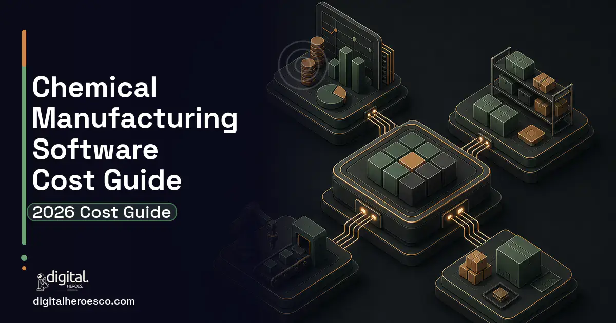 ERP Development software overview illustration for Chemical Manufacturing Software Cost Guide.