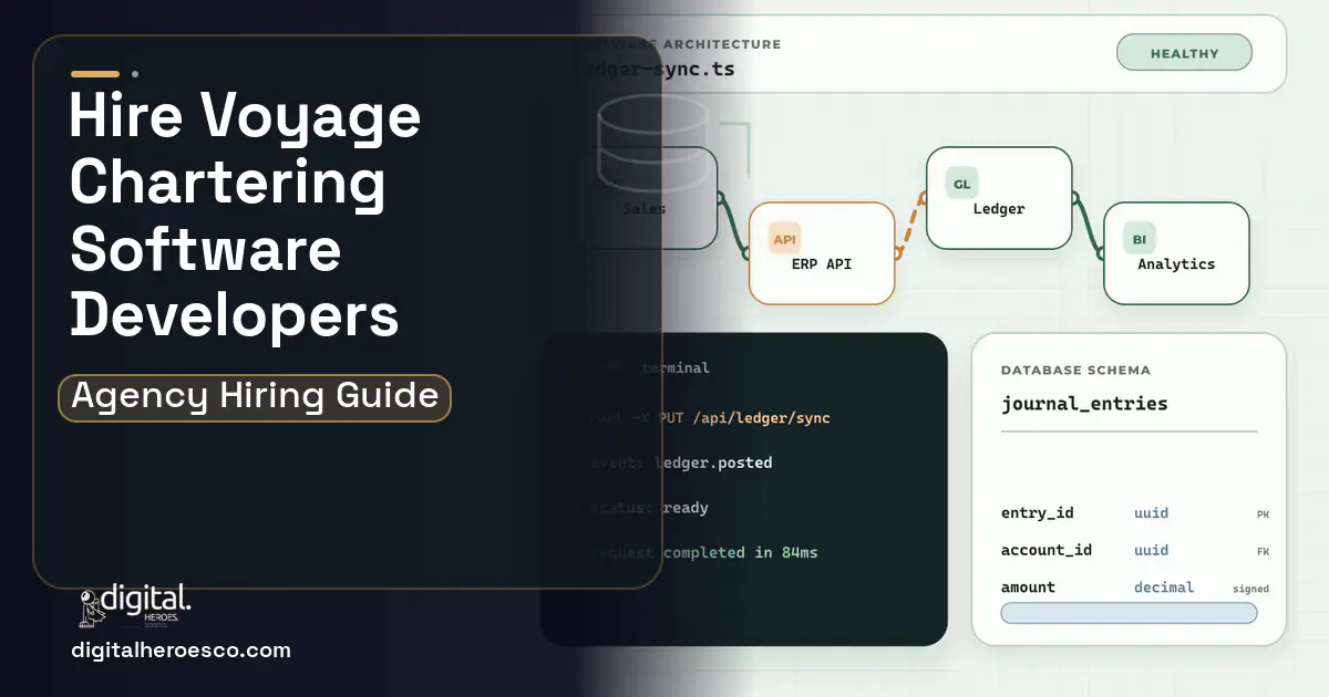 ERP Development architecture and database illustration for Voyage Chartering Management Software.