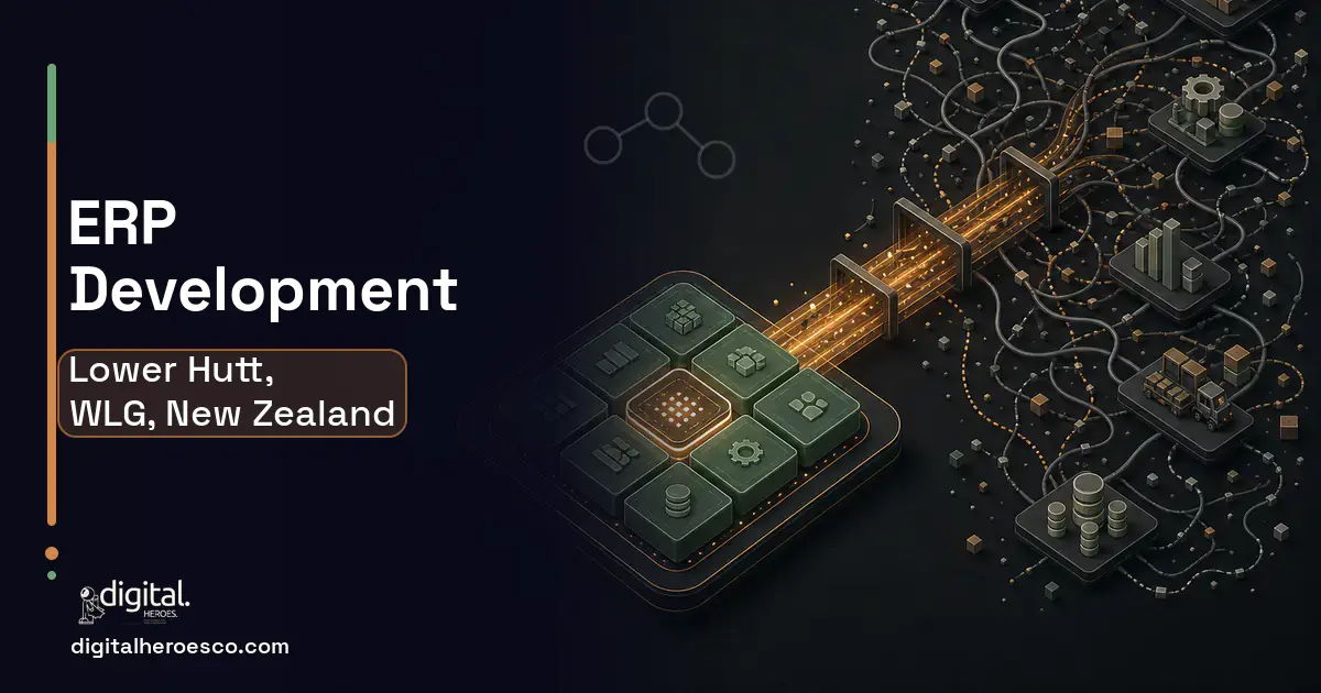 ERP Development workflow illustration for Lower Hutt, WLG, New Zealand.