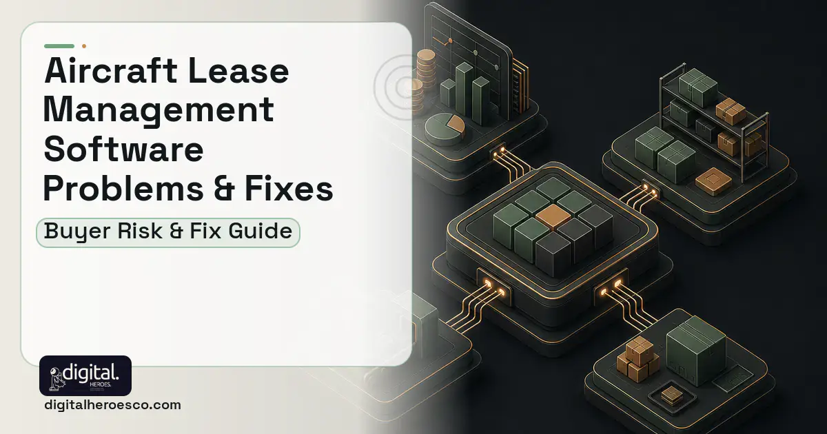 Aircraft Lease Management Software software overview illustration showing common problems and fixes.