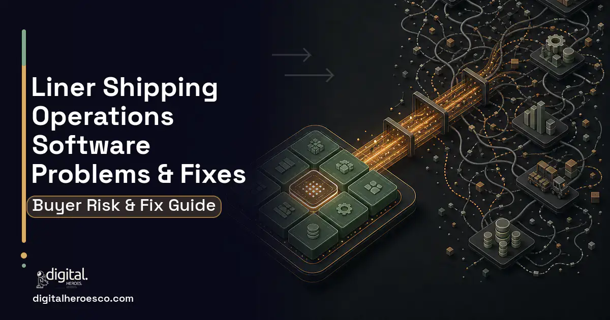 Liner Shipping Operations Software workflow illustration showing common problems and fixes.