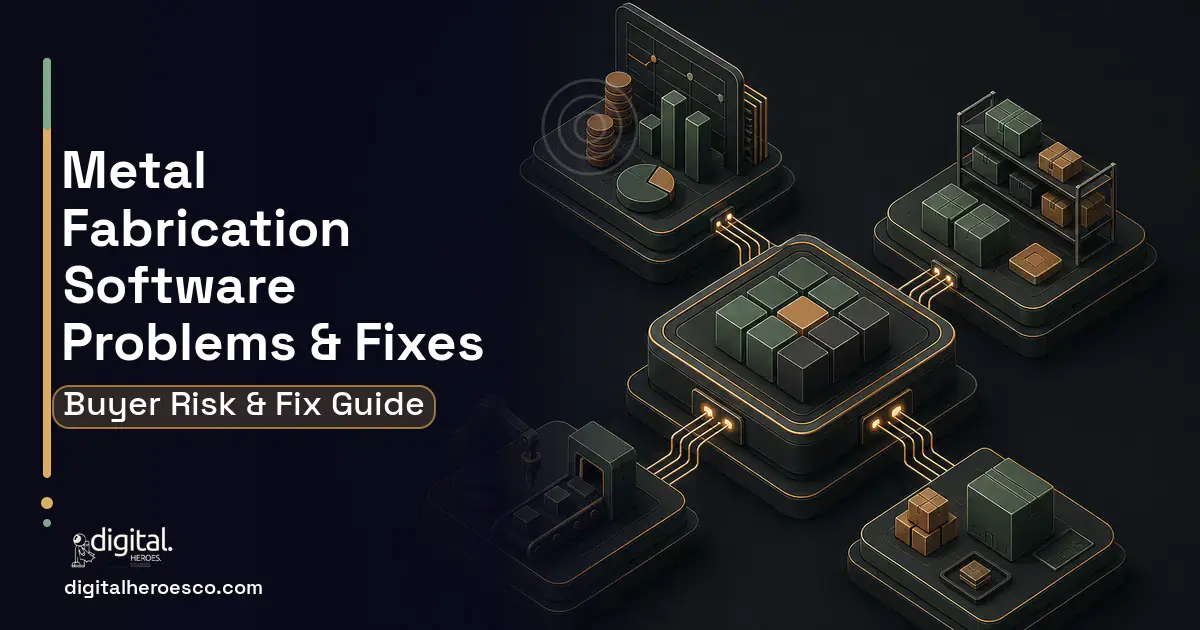 Metal Fabrication Software software overview illustration showing common problems and fixes.