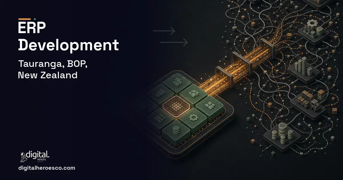 ERP Development workflow illustration for Tauranga, BOP, New Zealand.