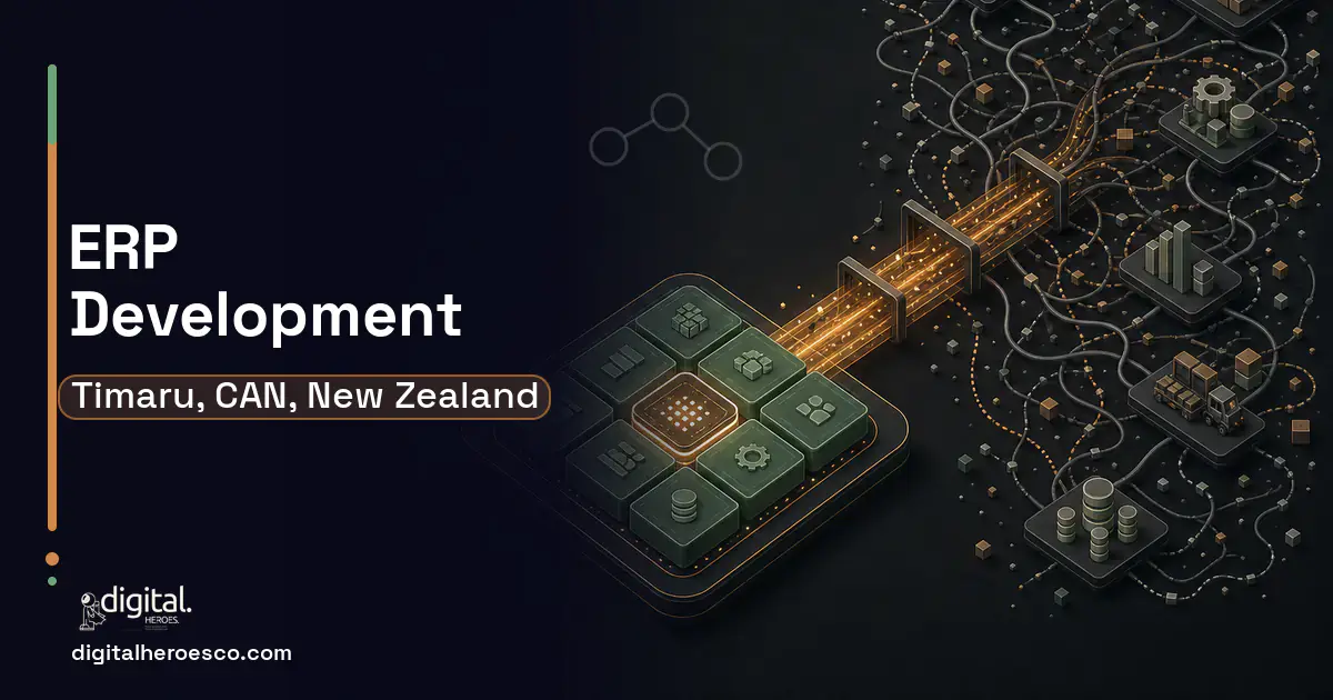 ERP Development workflow illustration for Timaru, CAN, New Zealand.