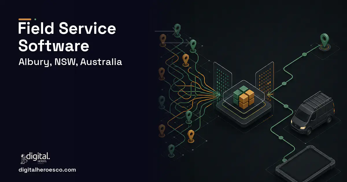 Field Service Software workflow illustration for Albury, NSW, Australia.