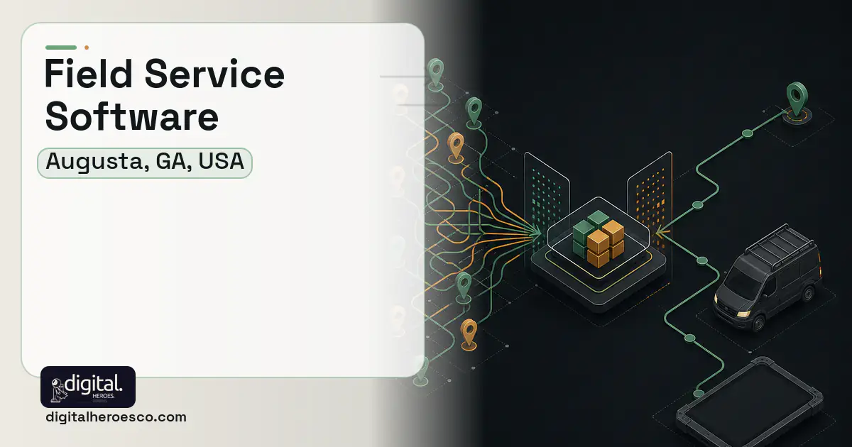 Field Service Software workflow illustration for Augusta, GA, USA.