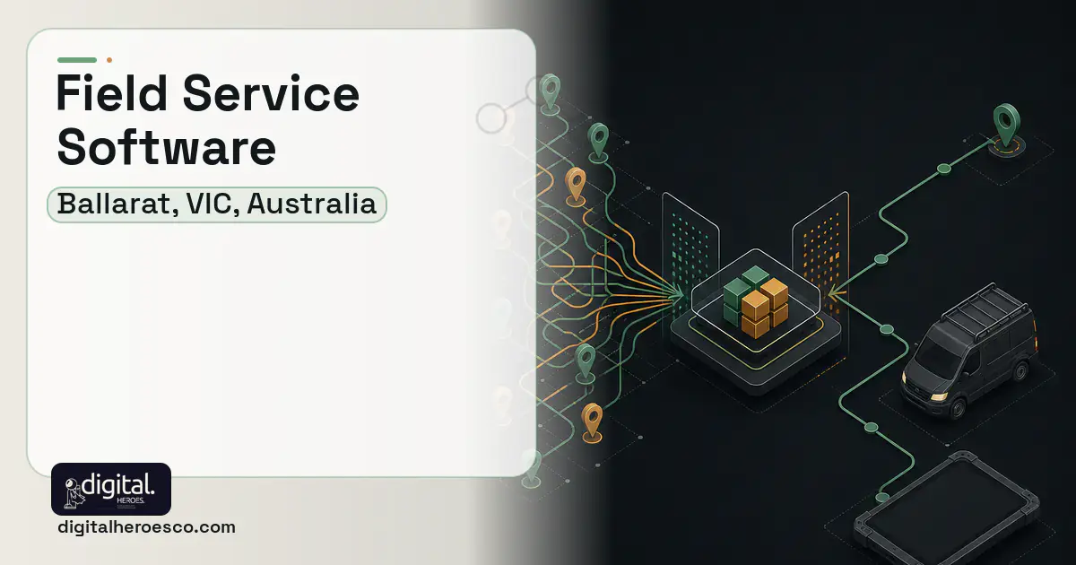 Field Service Software workflow illustration for Ballarat, VIC, Australia.