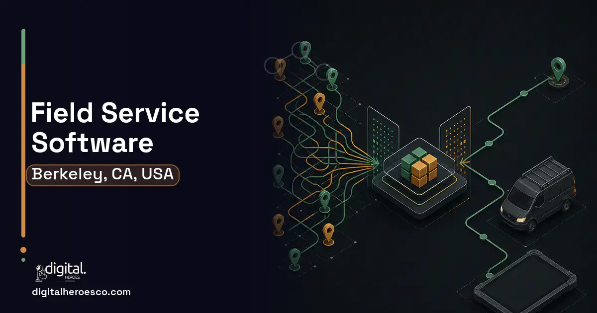 Field Service Software workflow illustration for Berkeley, CA, USA.