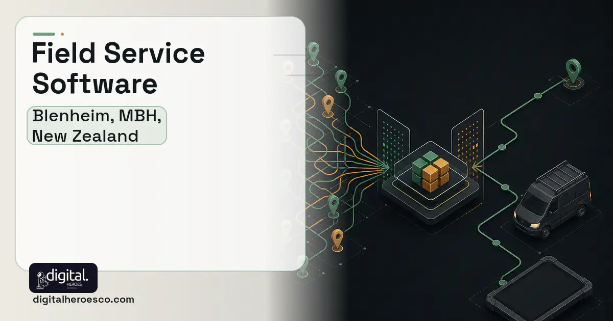 Field Service Software workflow illustration for Blenheim, MBH, New Zealand.