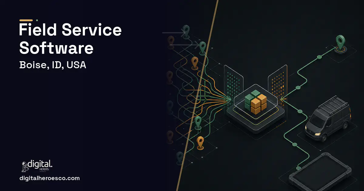 Field Service Software workflow illustration for Boise, ID, USA.