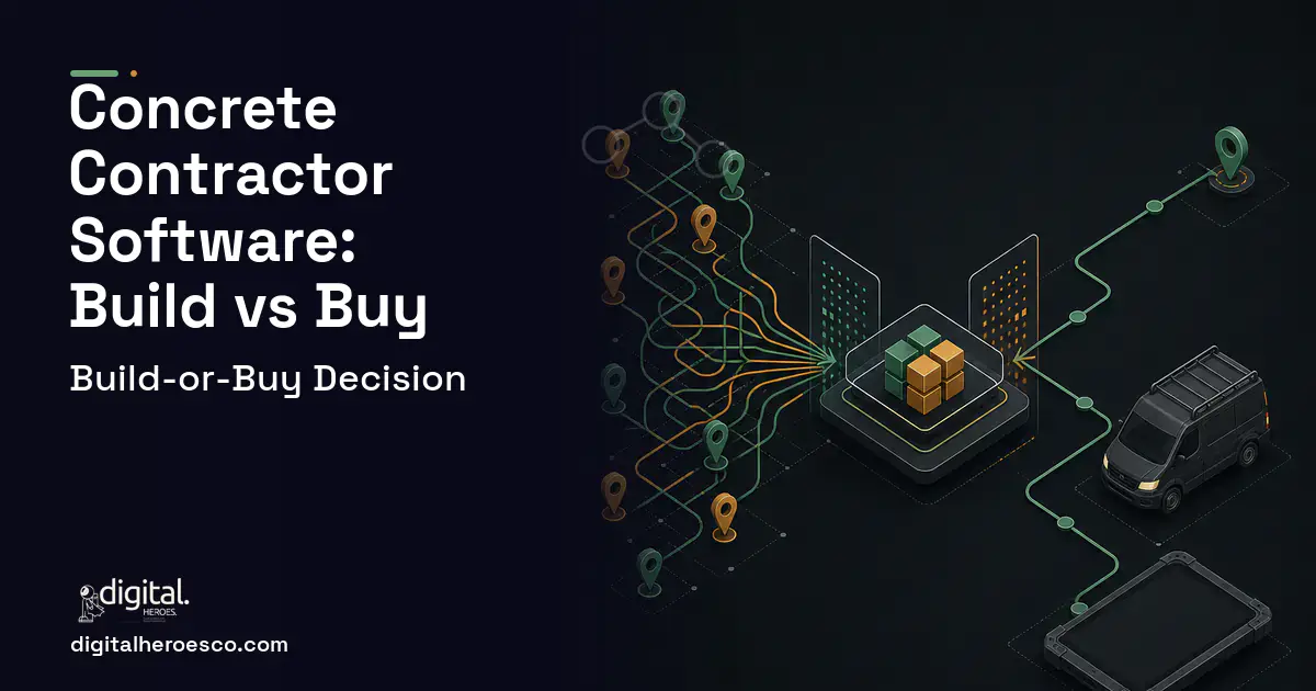 Field Service Software workflow illustration for Concrete Contractor Software Build vs Buy Guide.