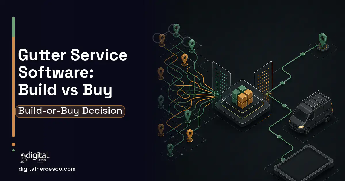 Field Service Software workflow illustration for Gutter Service Software Build vs Buy Guide.