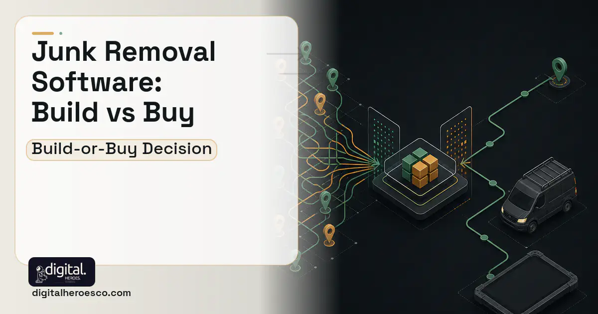 Field Service Software workflow illustration for Junk Removal Software Build vs Buy Guide.