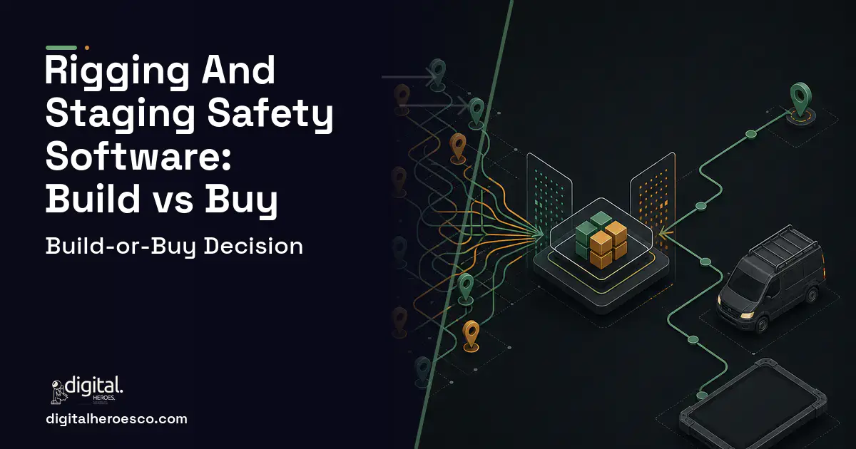 Field Service Software workflow illustration for Rigging AND Staging Safety Software Build vs Buy Guide.
